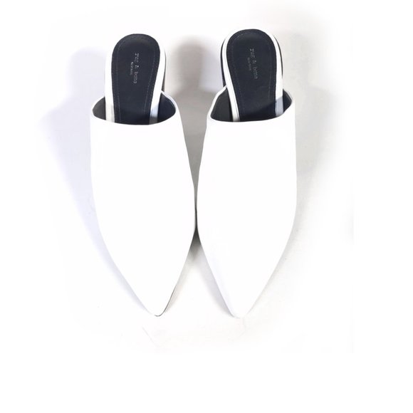 rag & bone Shoes - Rag & Bone Shoes Size 8 White Lambskin Leather Slip on Mules  38.5